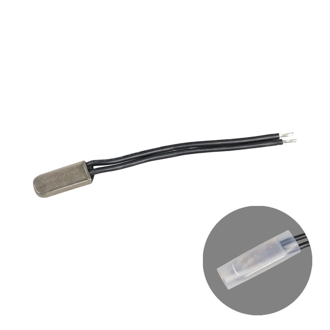 120°C 5A Kablolu Metal Gövdeli Termik Sigorta (Thermal Fuse)
