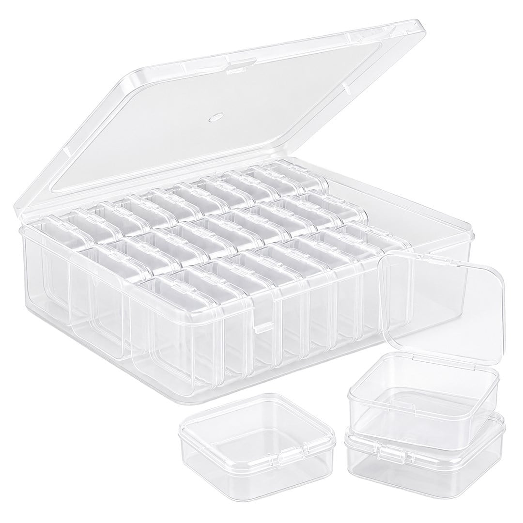 Compaxe P-Serisi 24'lü Plastik Şeffaf Saklama Kutusu (24 Küçük + 1 Büyük Kutulu Set)