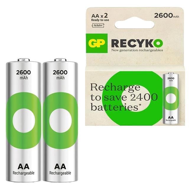 GP Recyko 2600 Mah Şarjlı Ni-MH AA Kalem Pil 2Li Paket
