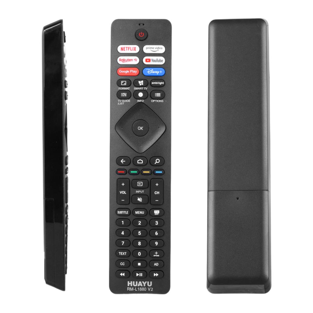 Huayu RM-L1880 Philips Netflix-Prime Video-Rakuten Tv-Google Play-Vudu-Youtube Tuşlu Led Tv Kumanda