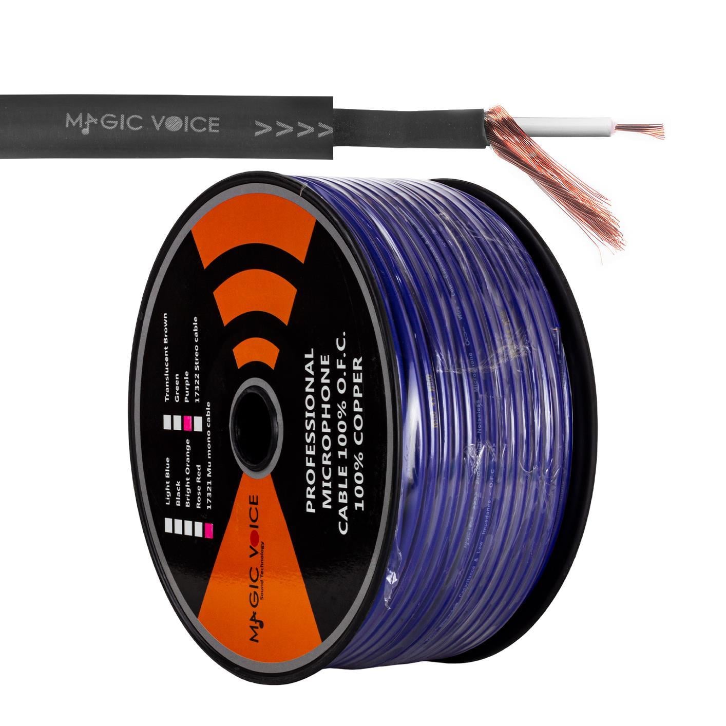 MagicVoice B96 Profesyonel Tek Damarlı Blendajlı Enstrüman Mikrofon Kablosu Mono 100 Metre (Mor)