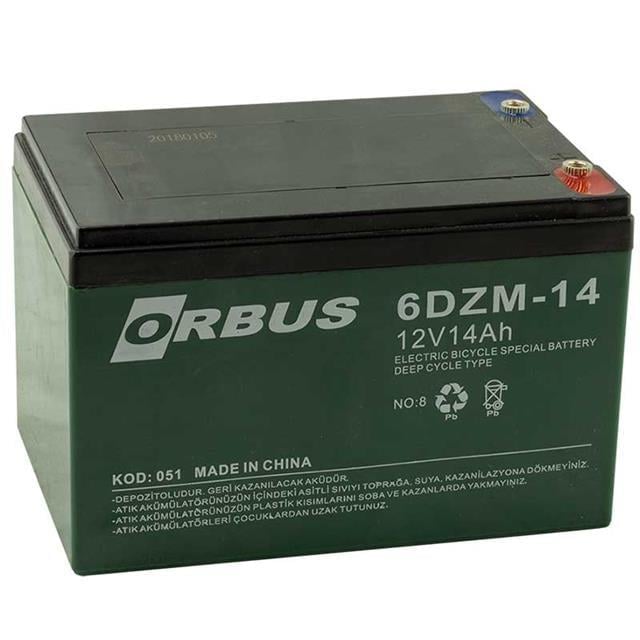 Orbus KIJO 12 Volt 14 Amper Elektrikli Bisiklet Aküsü (150X97x95 Mm)