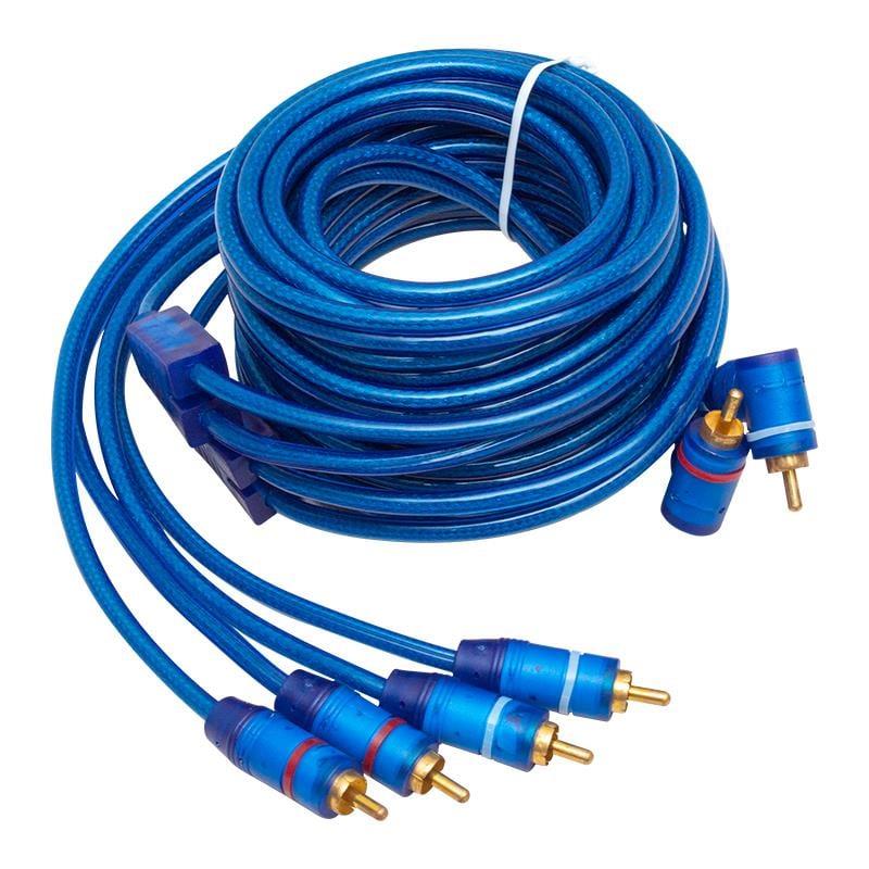 PM-425 2 Rca Erkek + 4 Rca Erkek 5 Metre Mavi Kablo