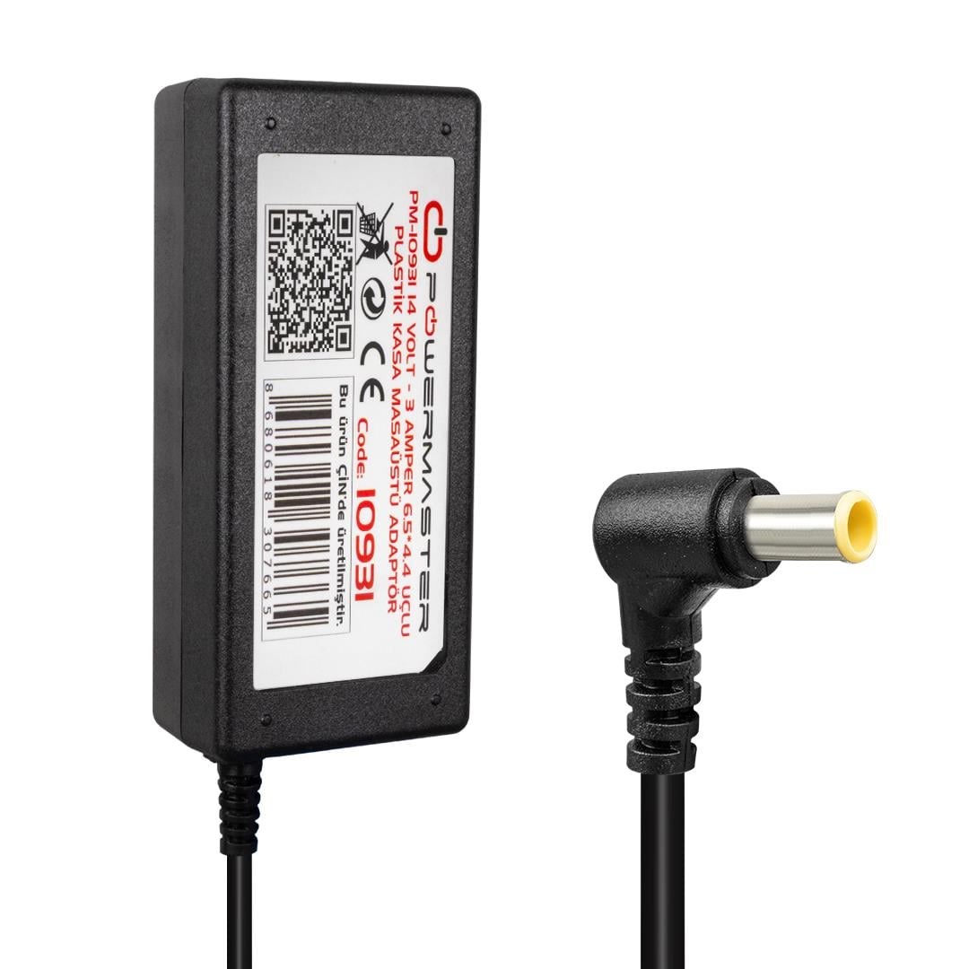 Powermaster PM-10931 14 Volt - 3 Amper 6.5*4.4 Mm Uçlu Plastik Kasa Masaüstü Adaptör (Samsung Monitör)