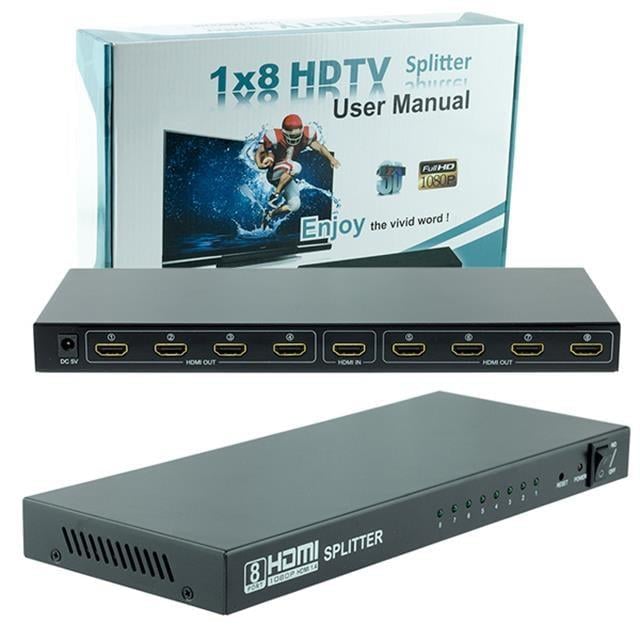 Powermaster PM-14218 1 Giriş 8 Çıkış Port 1080P FHD HDMI Dağıtıcı Splitter (8Li Çoklayıcı)
