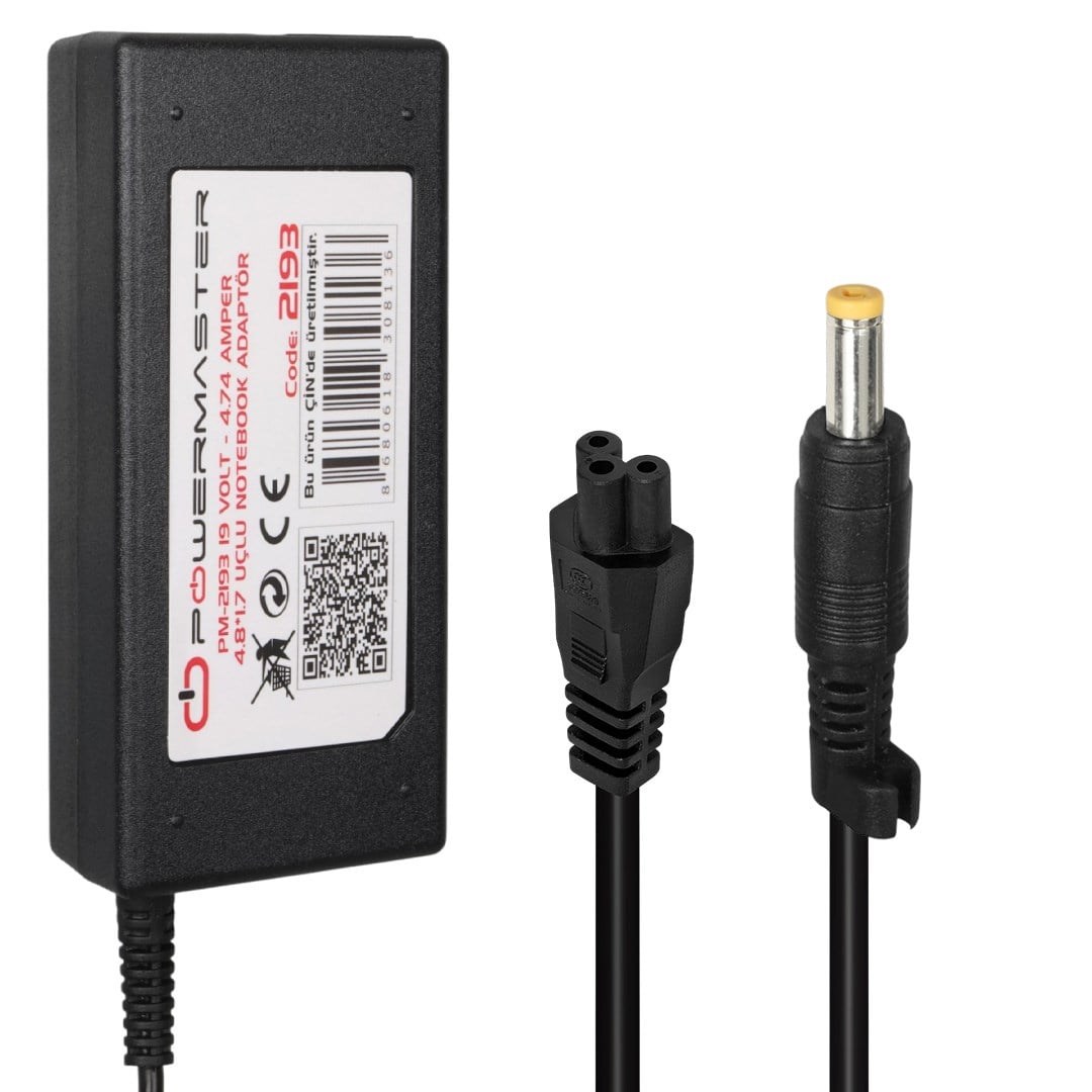 Powermaster PM-2193 19 Volt - 4.74 Amper 4.8*1.7 Mm Uçlu Adaptör (Hp Notebook)