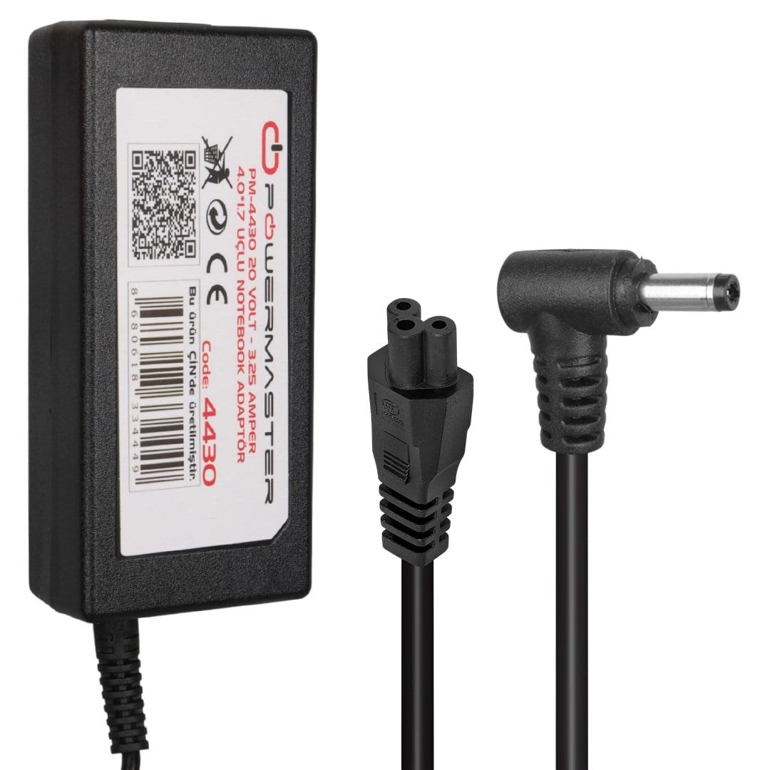 Powermaster PM-4430 20 Volt - 3.25 Amper - 65 Watt 4.0*1.7 Mm Uçlu Adaptör (Lenovo Notebook)