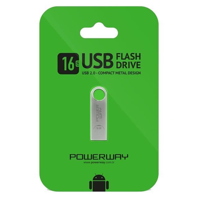 Powerway 16 GB Metal USB 2.0 Flash Bellek