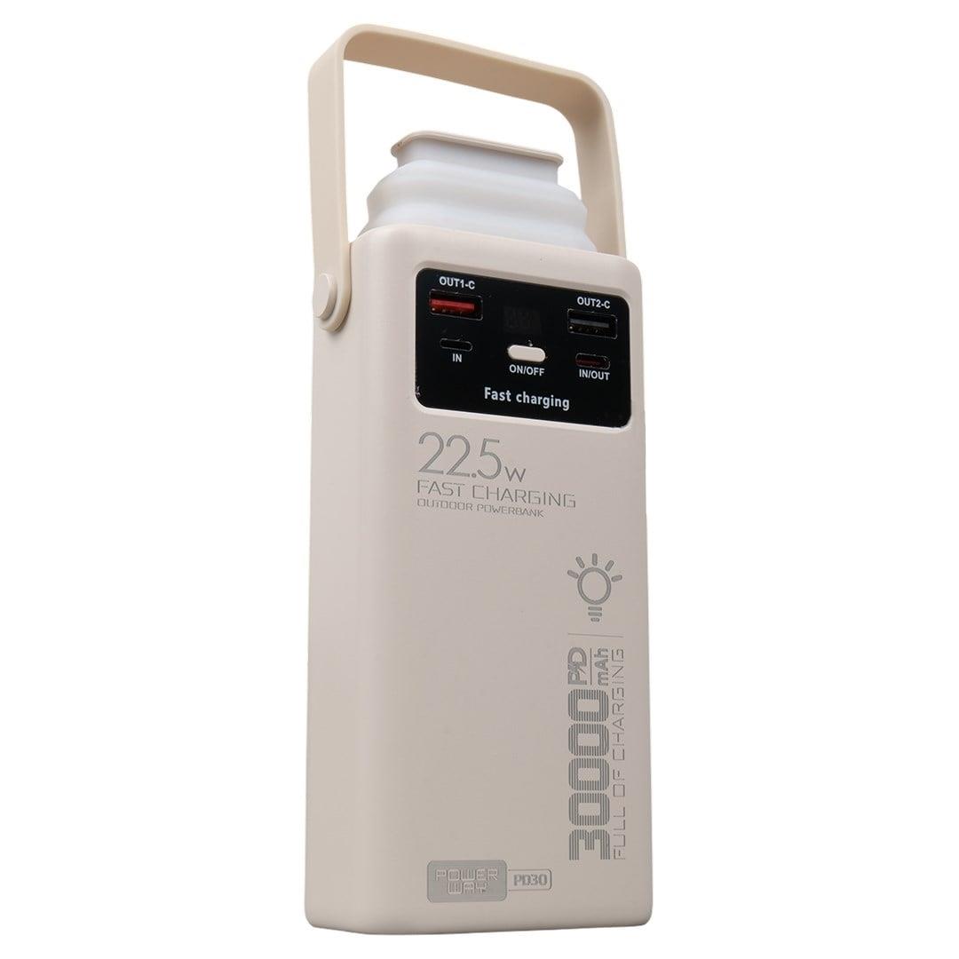 Powerway PD30 30.000mAh 22.5W PD & QC 3.0 Hızlı Şarj Destekli Dijital Göstergeli Powerbank