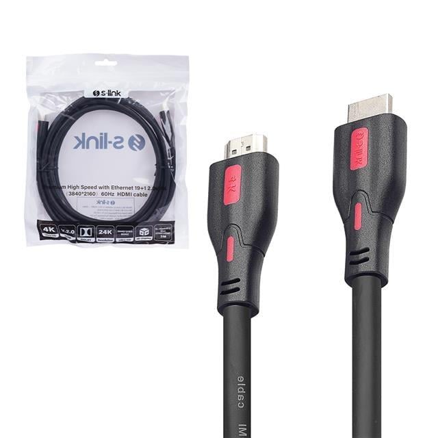 S-Link SL-HDM4K13 19+1 Hdmi To Hdmi 3M V2.0 4K (3840*2160) 60Hz Kablo