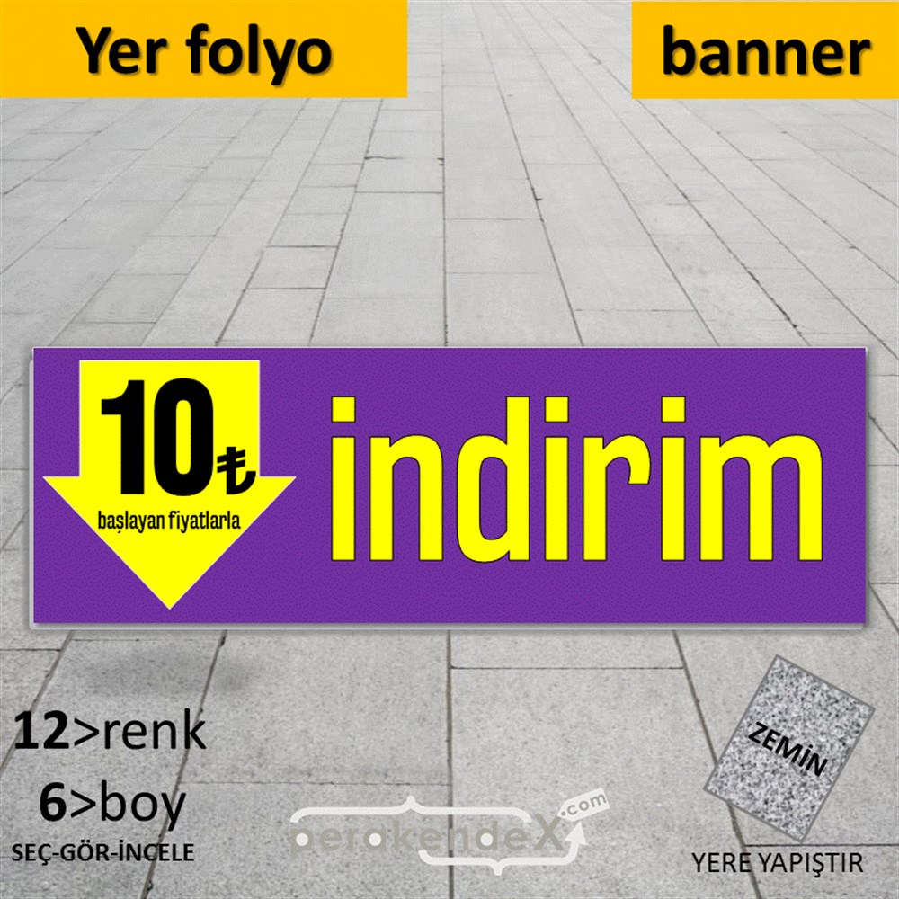 10 Tl Den Başlayan Fiyatlarla Fiyatlık YER - ZEMİN FOLYO,  VİNİL (BANNER) -dikdörtgen,tek yön baskı