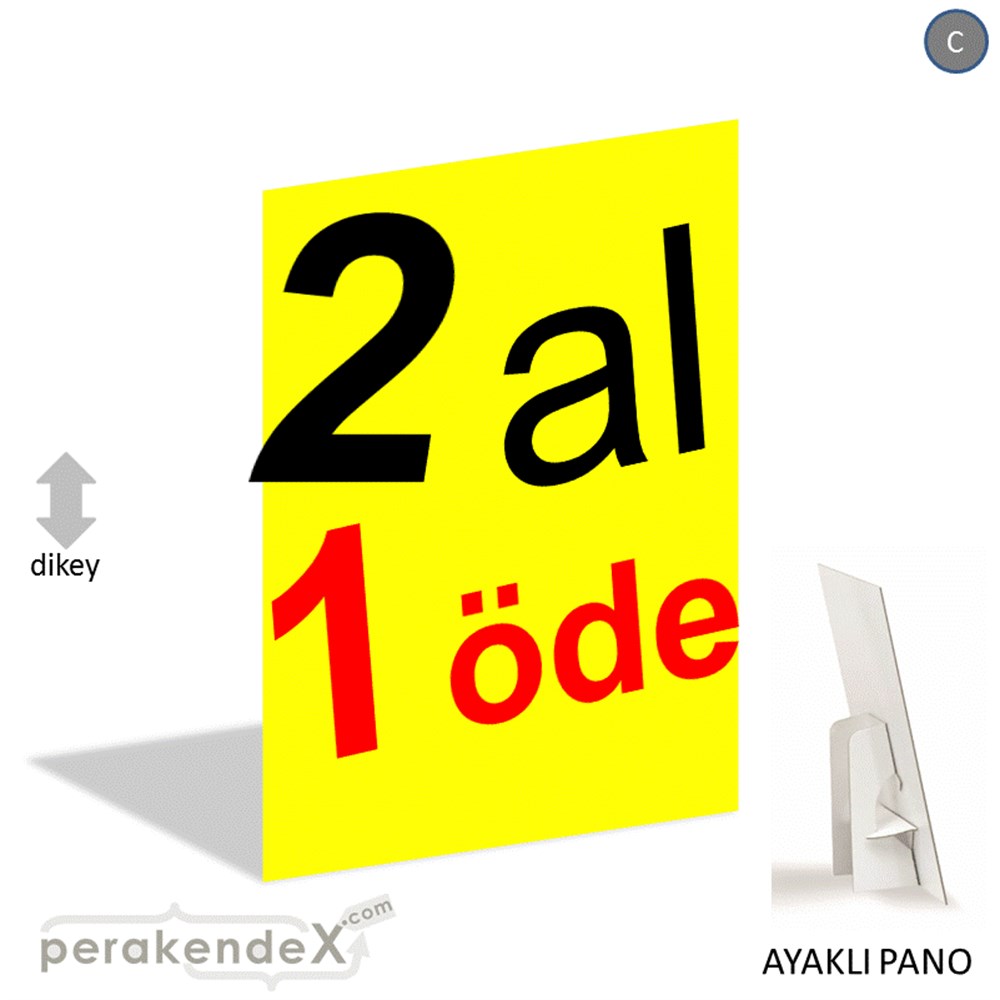 2 al 1 öde AYAKLI REKLAM PANOSU -dikdörtgen,tek yön baskı