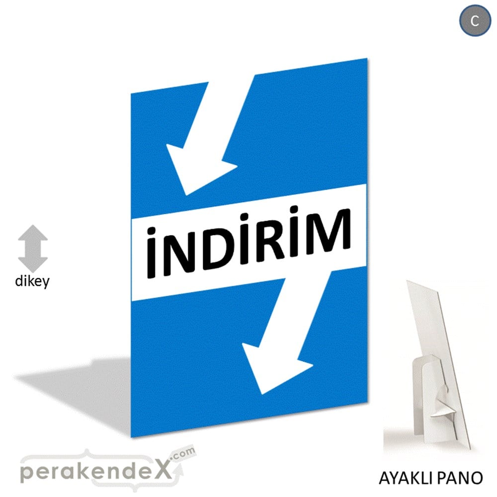 2 oklu indirim AYAKLI REKLAM PANOSU -dikdörtgen,tek yön baskı