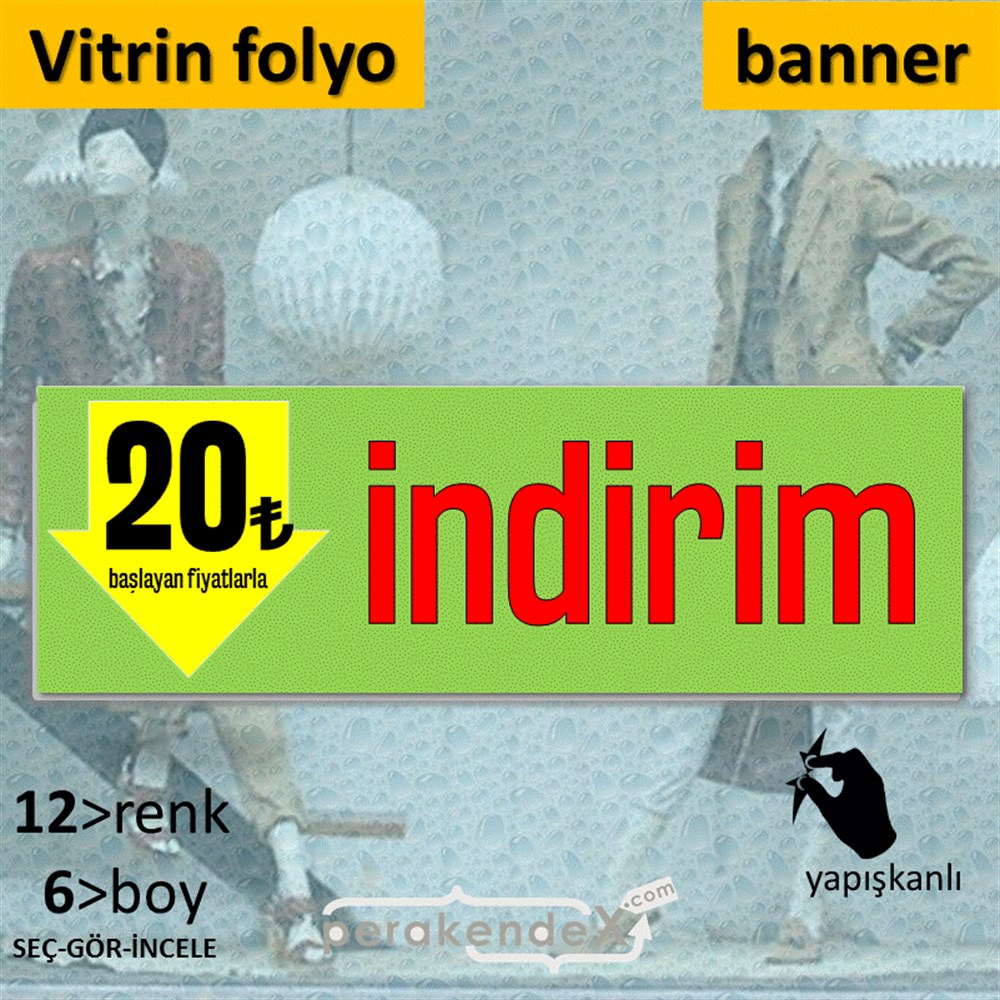 20 Tl Den Başlayan Fiyatlarla Fiyatlık VİTRİN, CAM FOLYO,  VİNİL (BANNER) -dikdörtgen,tek yön baskı