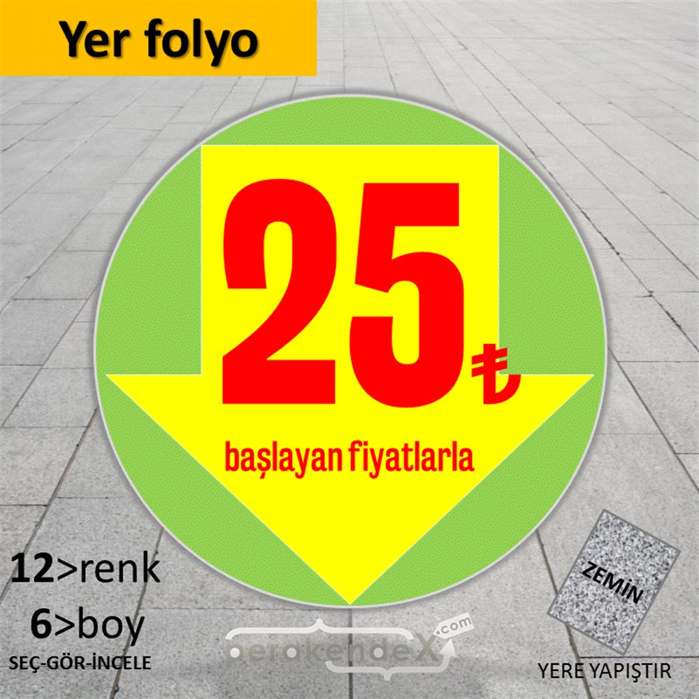 25 Tl Den Başlayan Fiyatlarla Fiyatlık YER - ZEMİN FOLYO,  VİNİL -oval,tek yön baskı