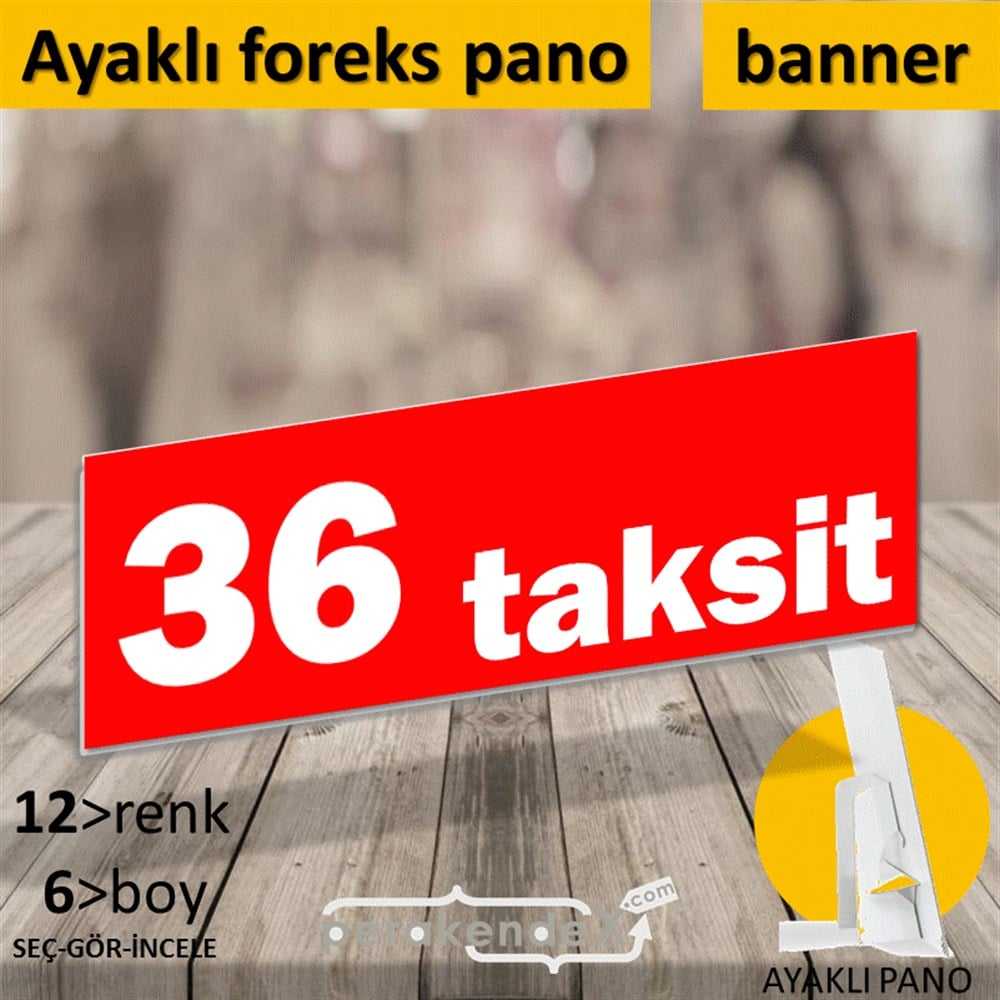 36 Taksit KARTON AYAKLI POSTER,  PANO (BANNER) -dikdörtgen,tek yön baskı