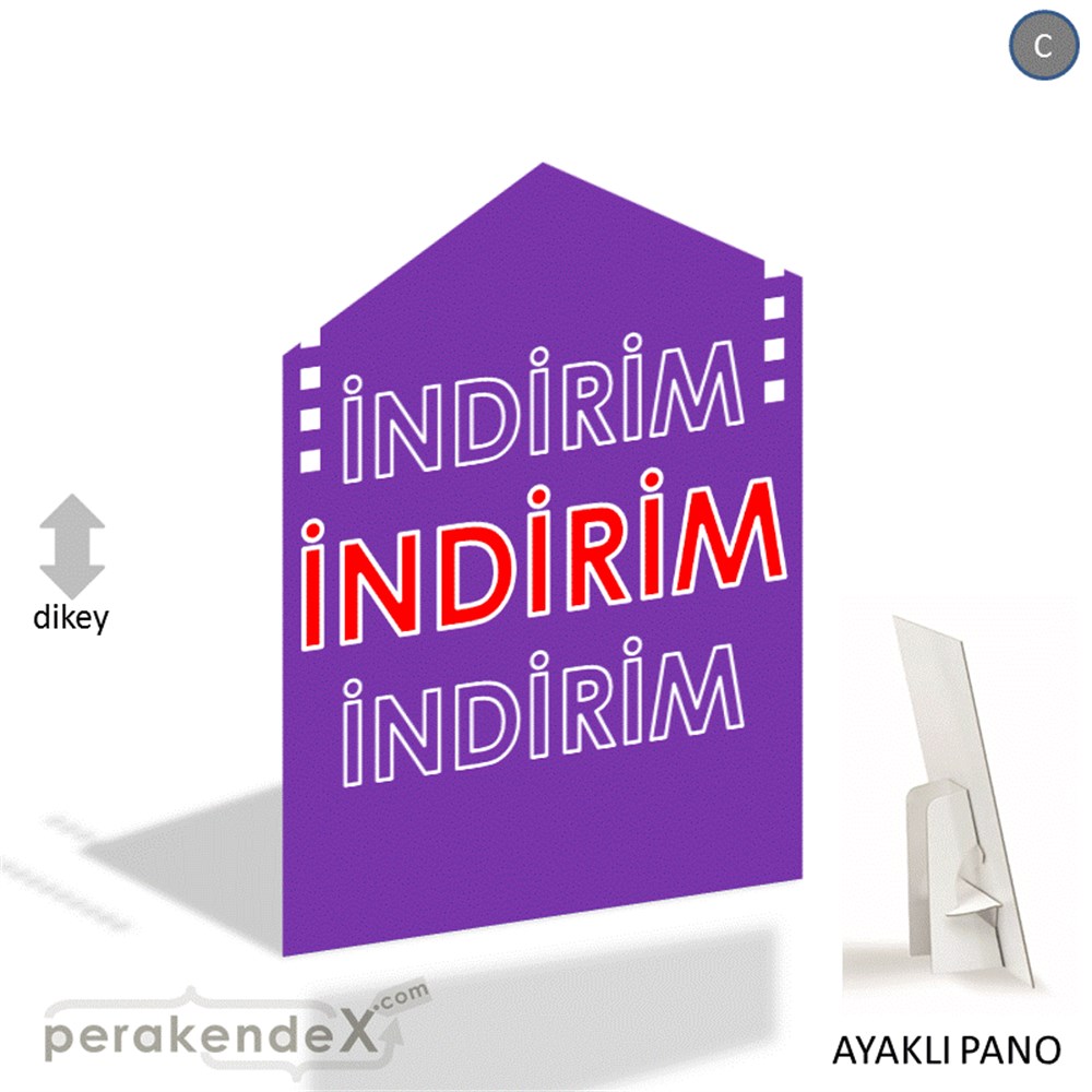 3X indirim- AYAKLI REKLAM PANOSU -dikdörtgen,tek yön baskı