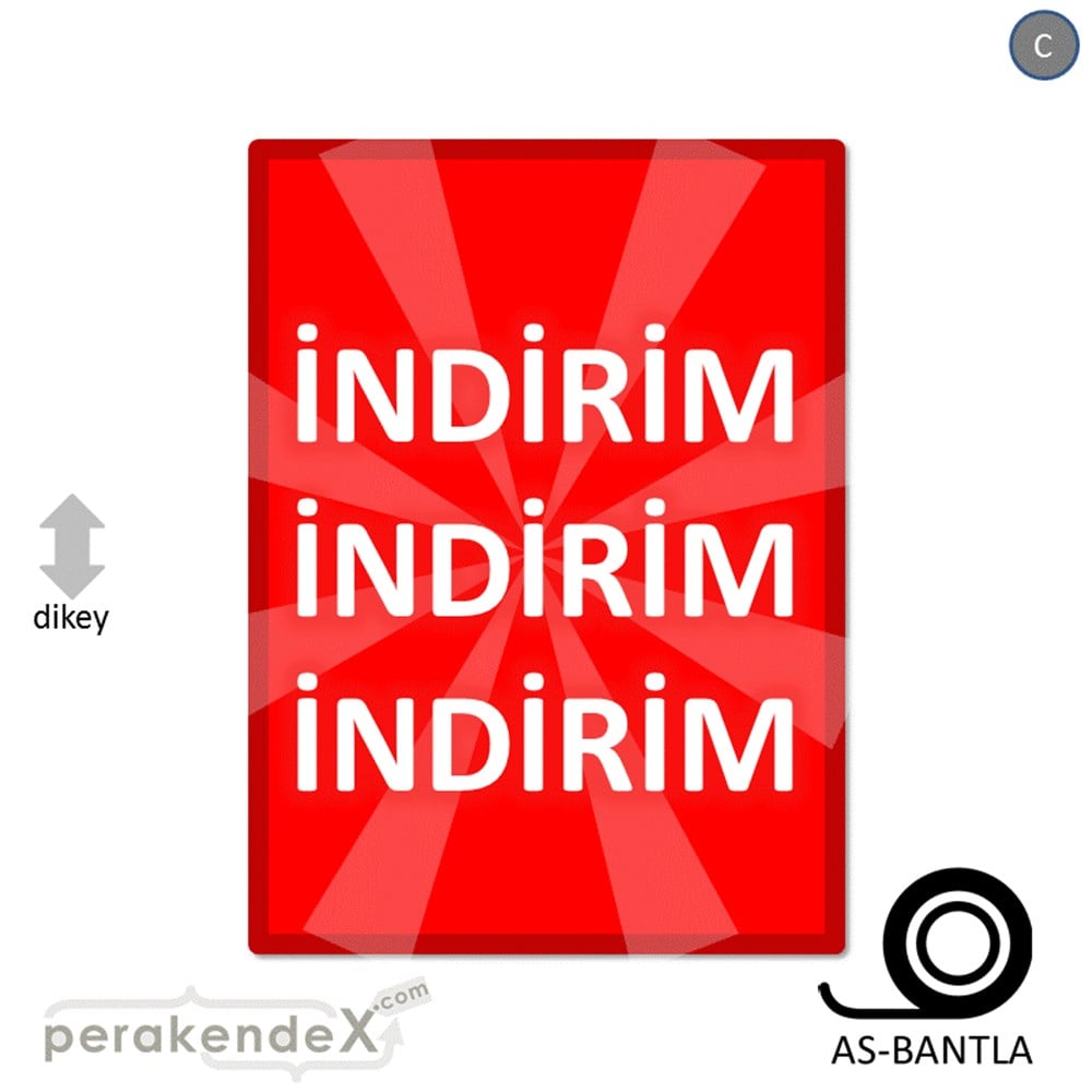 3X indirim POSTERİ -dikdörtgen,tek yön baskı