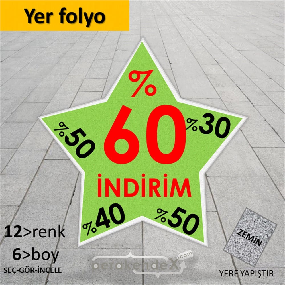 %60'A Kadar İndirim Yıldızlı Kademeli YER - ZEMİN FOLYO,  VİNİL -yıldız,tek yön baskı