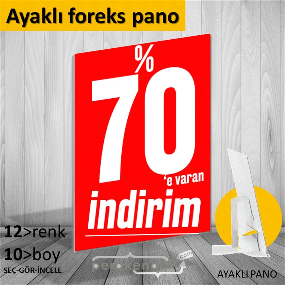 %70 E Varan İndirim Kampanyası KARTON AYAKLI POSTER,  PANO -dikdörtgen,tek yön baskı