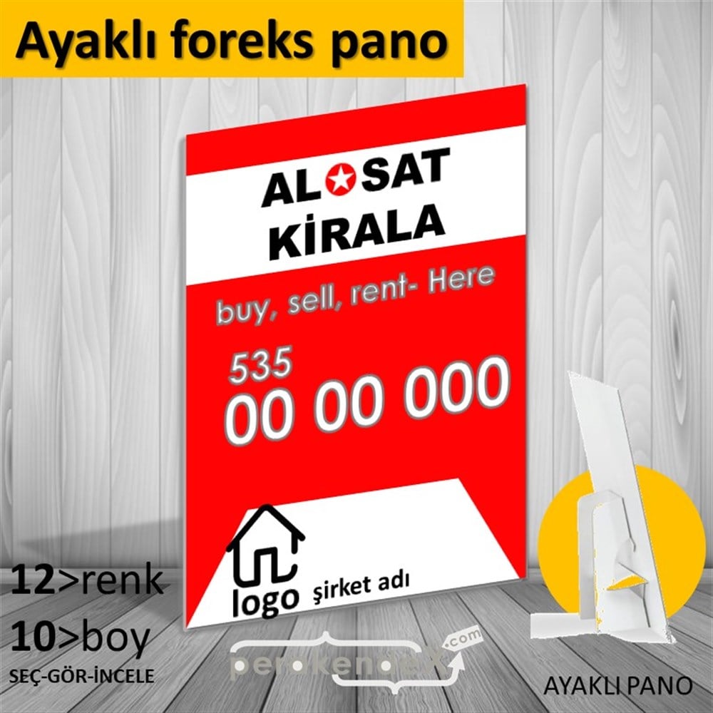 Al & Sat & Kirala Yazısı 004 KARTON AYAKLI POSTER,  PANO -dikdörtgen,tek yön baskıkarton ayaklı poster,  pano