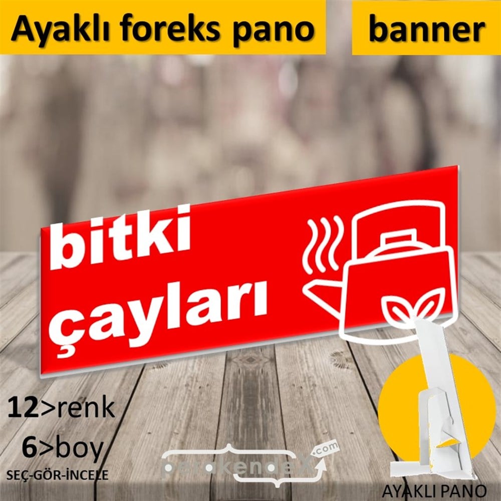 Bitki Çayları KARTON AYAKLI POSTER,  PANO (BANNER) -dikdörtgen,tek yön baskıkarton ayaklı poster,  pano