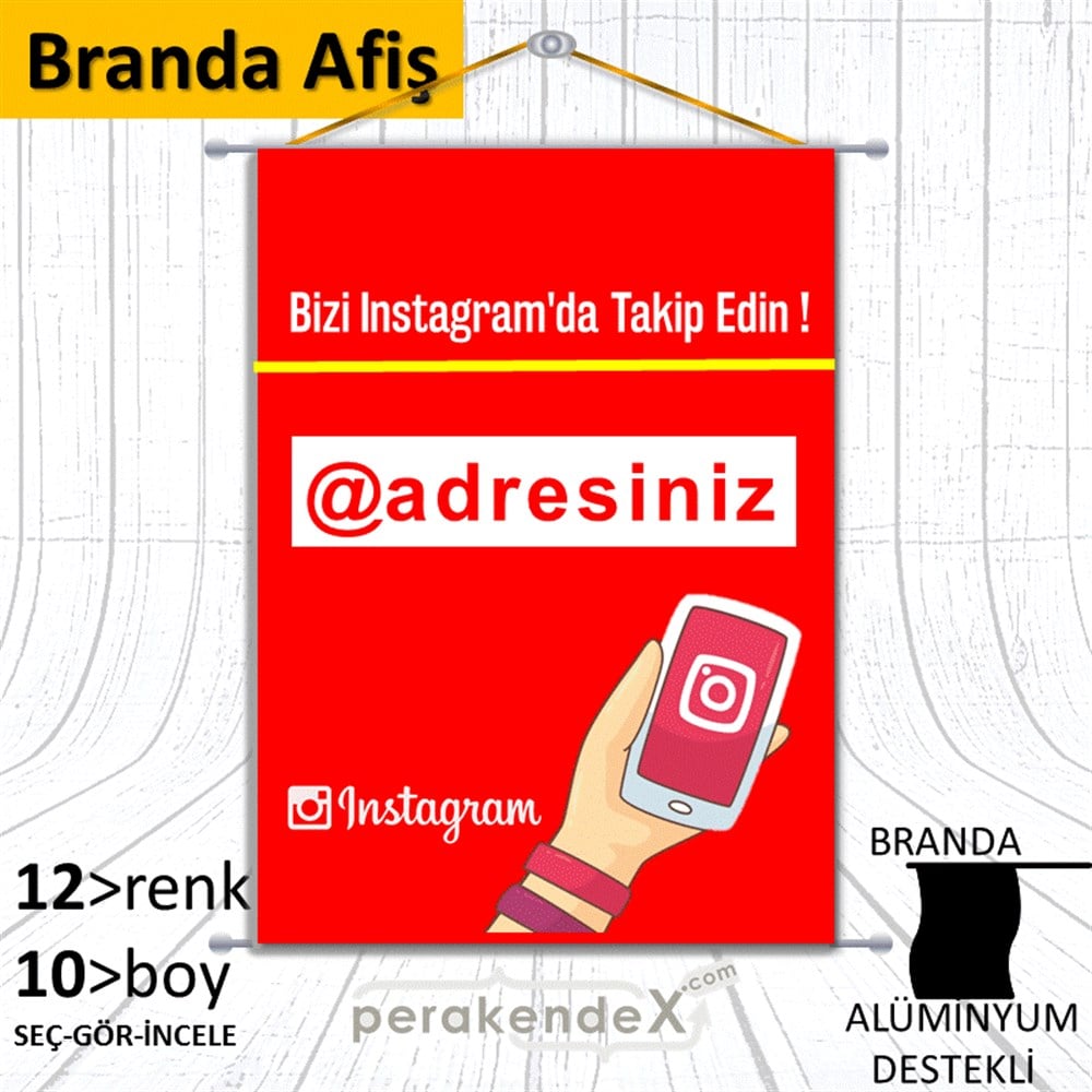 Bizi Instagram'Da Takip Edin ! BRANDA POSTER,  AFİŞ -dikdörtgen,tek yön baskı