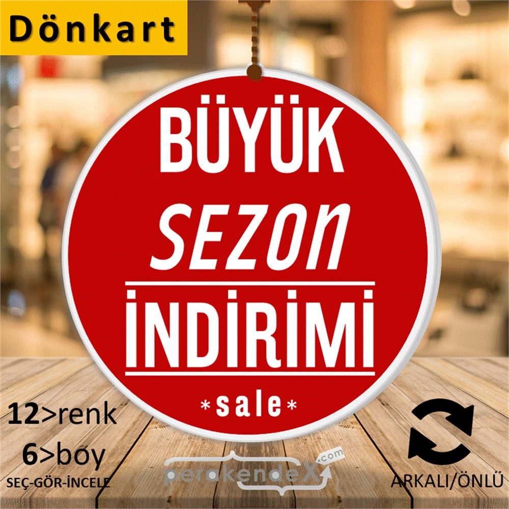 büyük sezon indirimi >sale DÖNKARTI -oval,çift yön baskı
