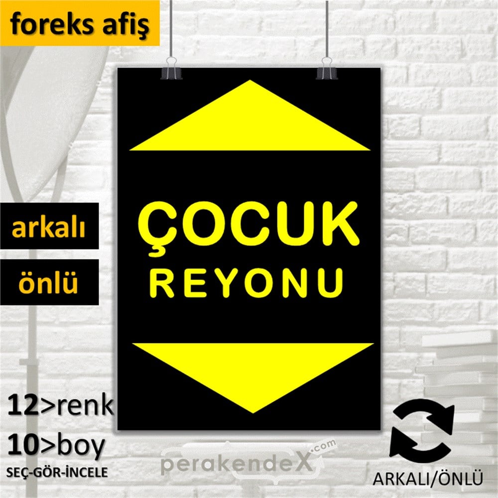 çocuk reyonu yönlendirme SERT PLASTİK POSTER -dikdörtgen,çift yön baskı