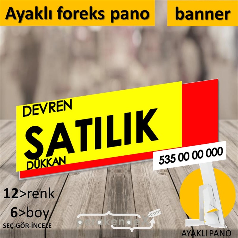 Devren Satılık Yazısı 006 KARTON AYAKLI POSTER,  PANO (BANNER) -dikdörtgen,tek yön baskıkarton ayaklı poster,  pano