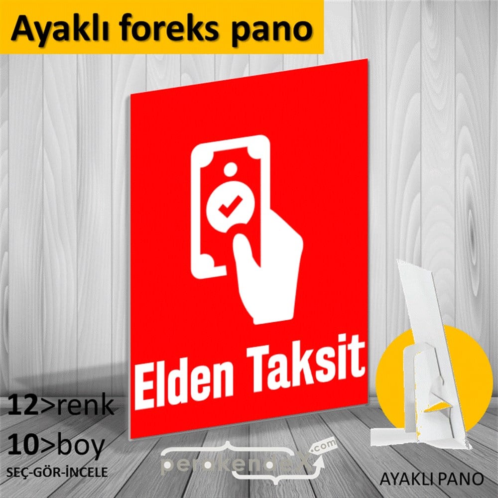 Elden Taksit Yapılır KARTON AYAKLI POSTER,  PANO -dikdörtgen,tek yön baskı