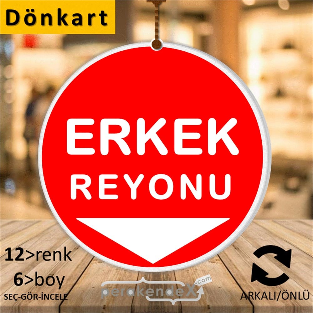 erkek reyonu yönlendirme DÖNKARTI -oval,çift yön baskı