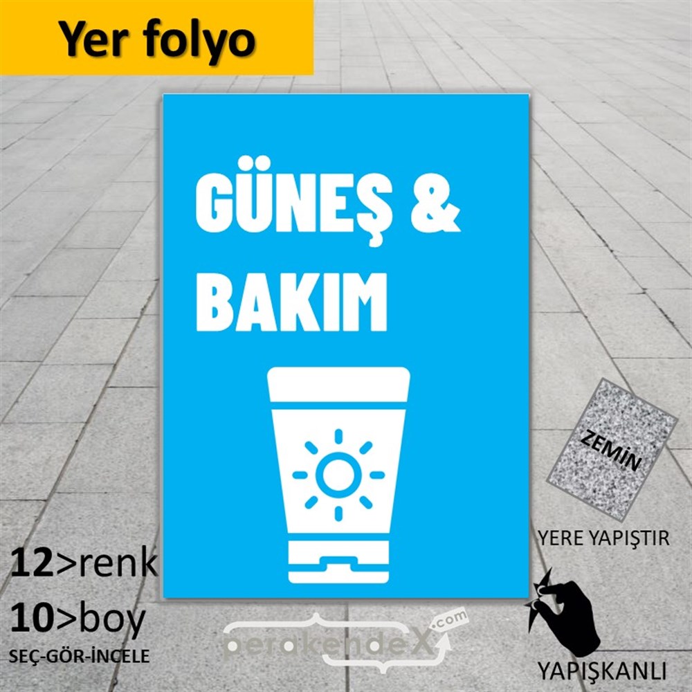 Güneş Bakım Ürün Çeşitleri YER - ZEMİN FOLYO,  VİNİL -dikdörtgen,tek yön baskıyer - zemin folyo,  vinil