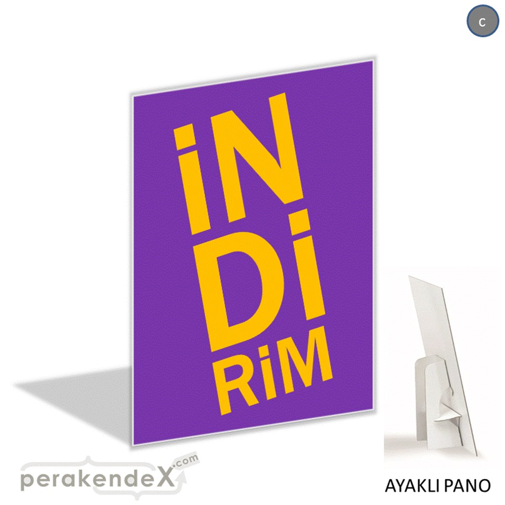heceli indirim AYAKLI REKLAM PANOSU -dikdörtgen,tek yön baskı