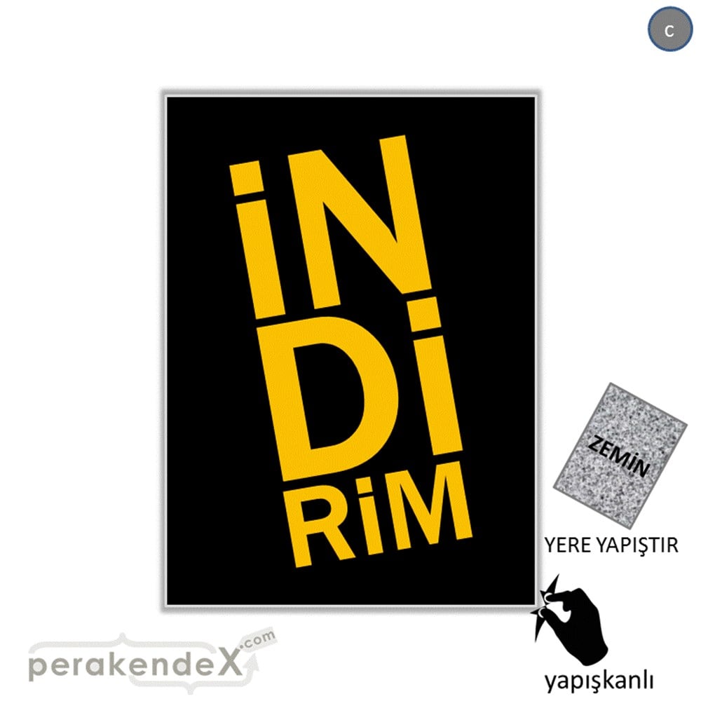 heceli indirim YER ZEMİNE YAPIŞIR -dikdörtgen,tek yön baskı