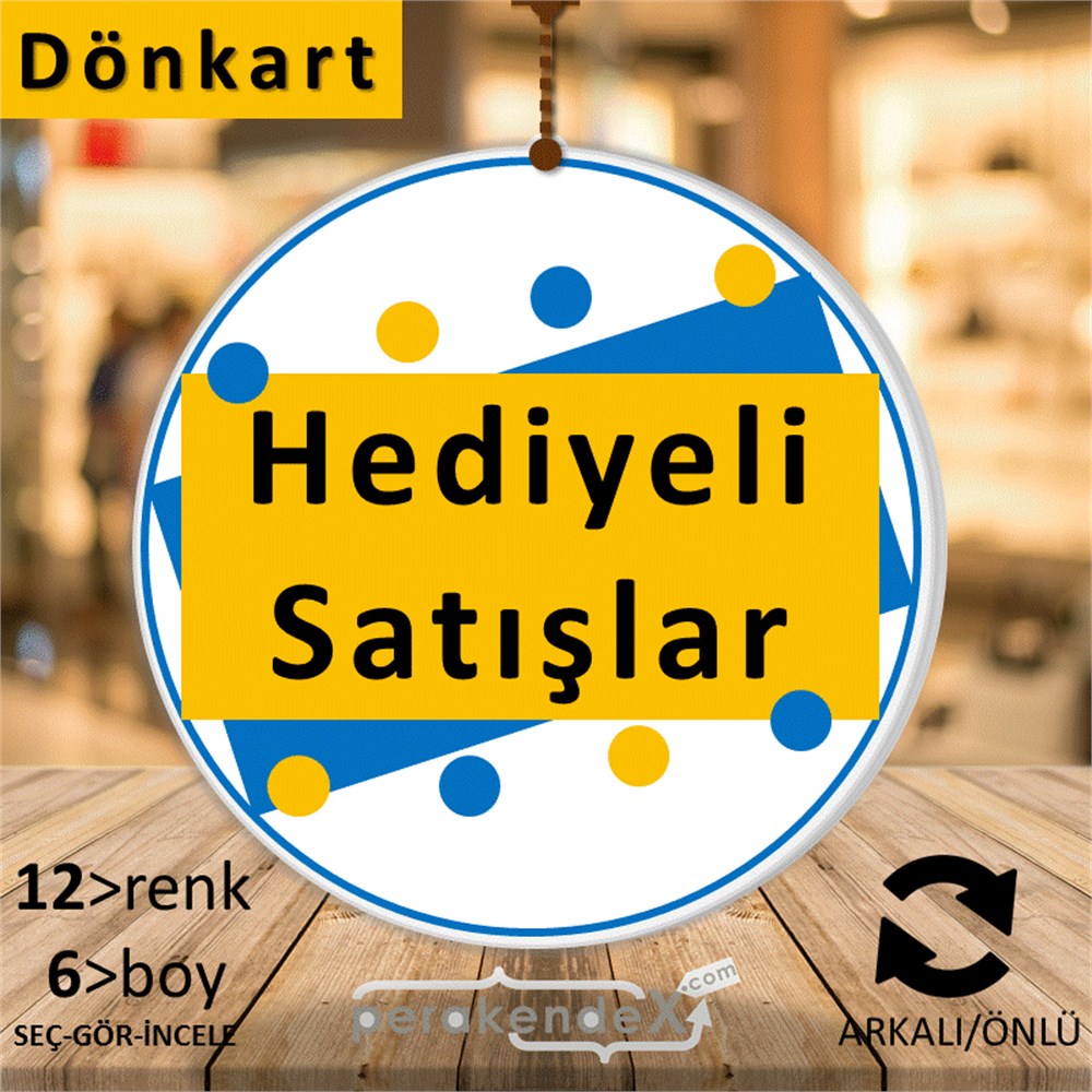 hediyeli satışlar DÖNKARTI -oval,çift yön baskı