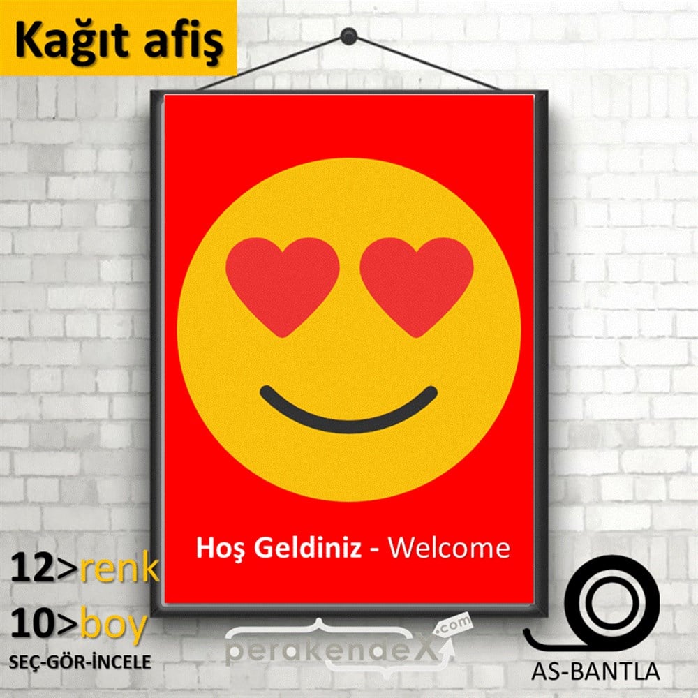 Hoş Geldiniz Welcome KAĞIT POSTER,  AFİŞ -dikdörtgen,tek yön baskı