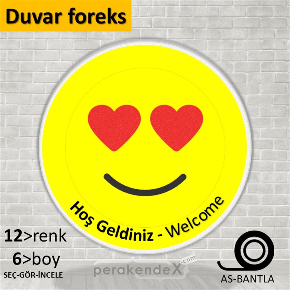 Hoş Geldiniz Welcome VİTRİN - CAM FOLYO,  VİNİL -oval,tek yön baskı