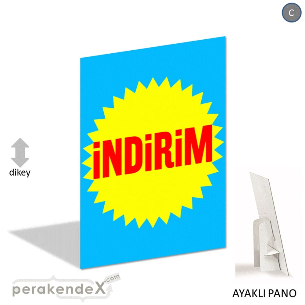 indirim AYAKLI REKLAM PANOSU -dikdörtgen,tek yön baskı