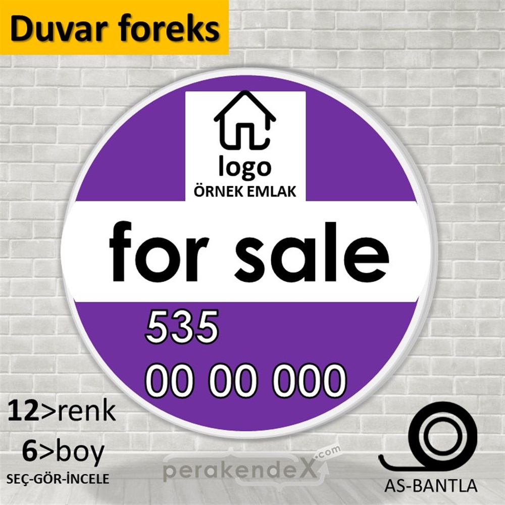 İngilizce Satılık Yazısı 001 SERT PLASTİK POSTER,  AFİŞ -oval,tek yön baskısert plastik poster,  afiş