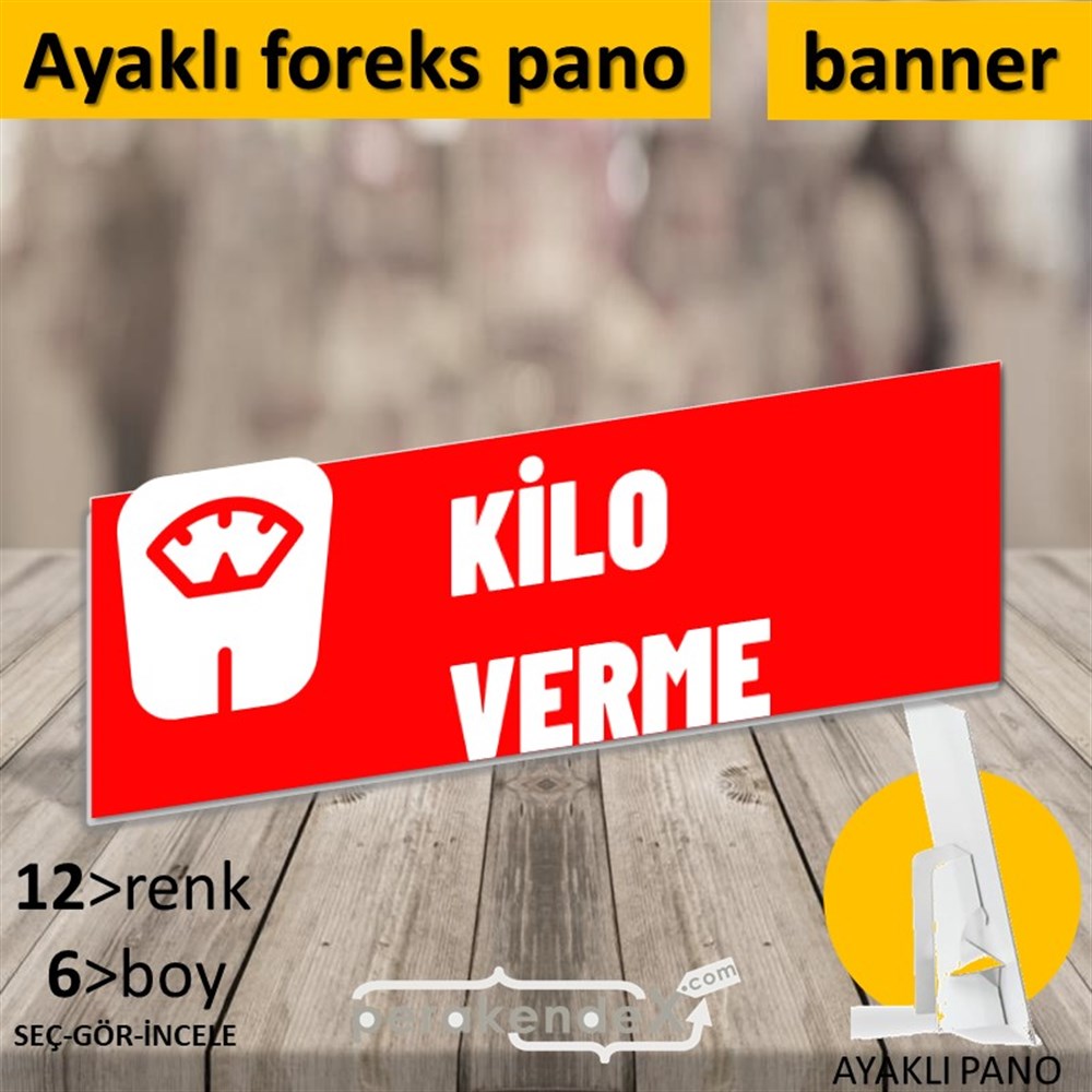 Kilo Verme Ürünleri Yazısı KARTON AYAKLI POSTER,  PANO (BANNER) -dikdörtgen,tek yön baskıkarton ayaklı poster,  pano