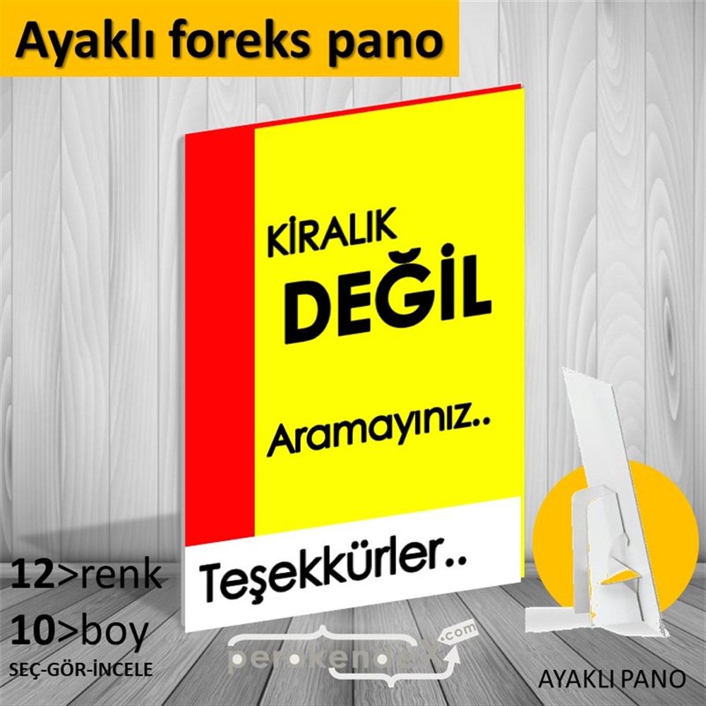 Kiralık Değil Yazısı 006 KARTON AYAKLI POSTER,  PANO -dikdörtgen,tek yön baskıkarton ayaklı poster,  pano