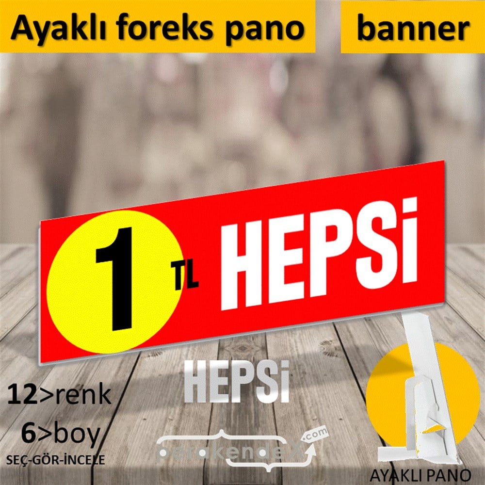 Ne Alırsan Hepsi 1 Tl KARTON AYAKLI POSTER,  PANO (BANNER) -dikdörtgen,tek yön baskı