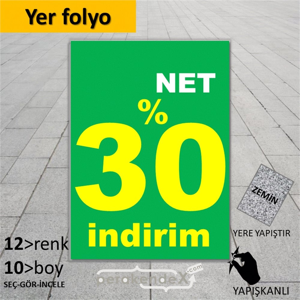 net yüzde 30 indirim YER ZEMİNE YAPIŞIR -dikdörtgen,tek yön baskı