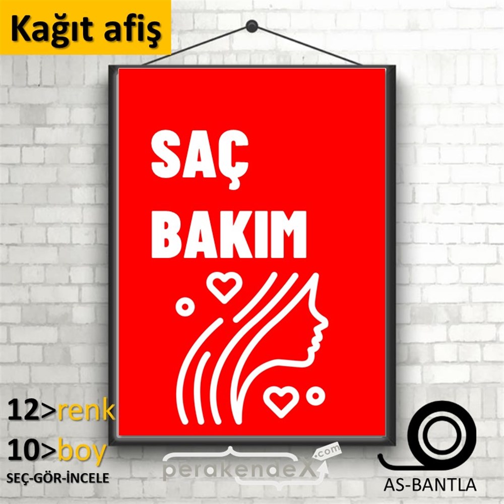 Saç Bakım Ürün Yazısı KAĞIT POSTER,  AFİŞ -dikdörtgen,tek yön baskıkağıt poster,  afiş