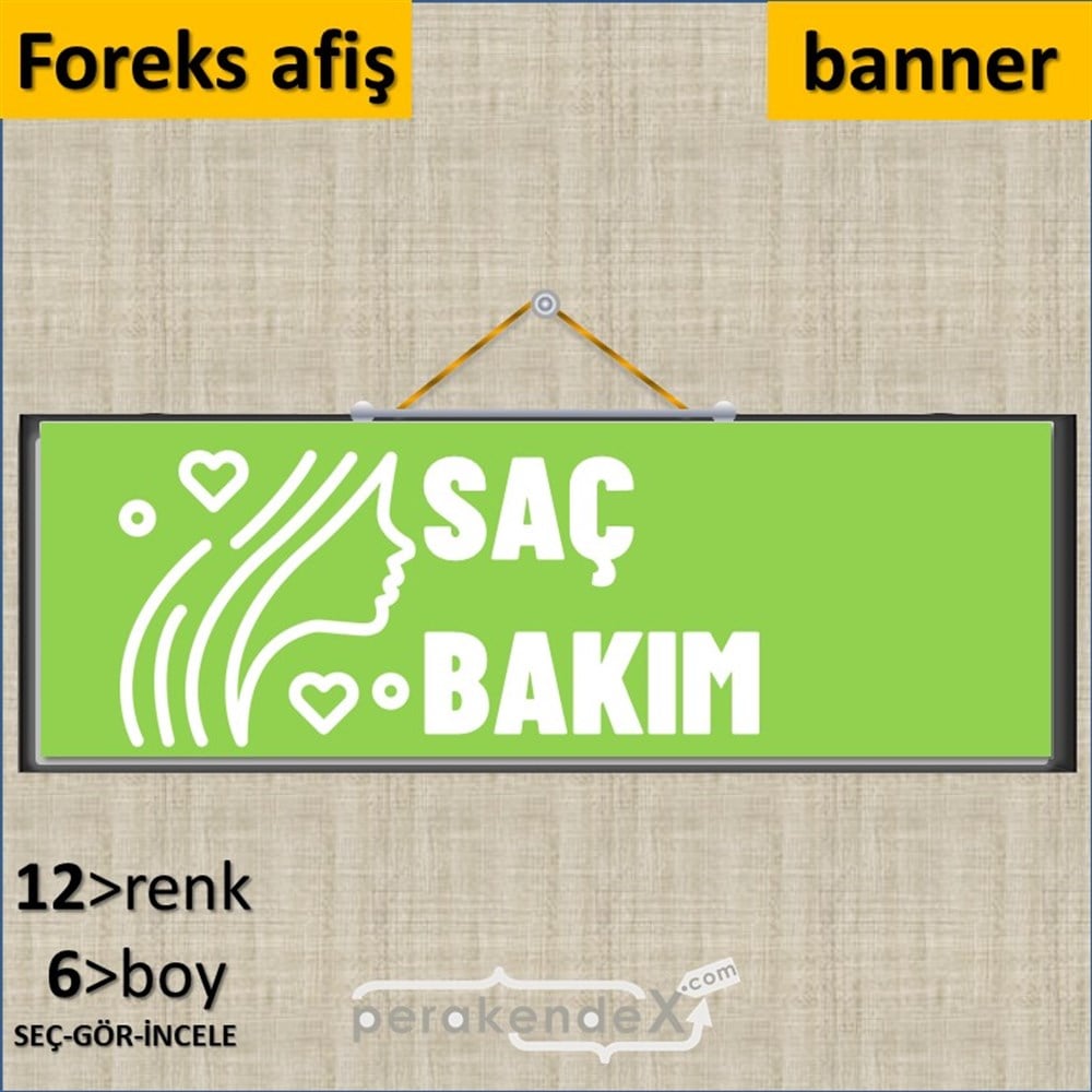Saç Bakım Ürün Yazısı SERT PLASTİK POSTER,  AFİŞ (BANNER) -dikdörtgen,tek yön baskısert plastik poster,  afiş