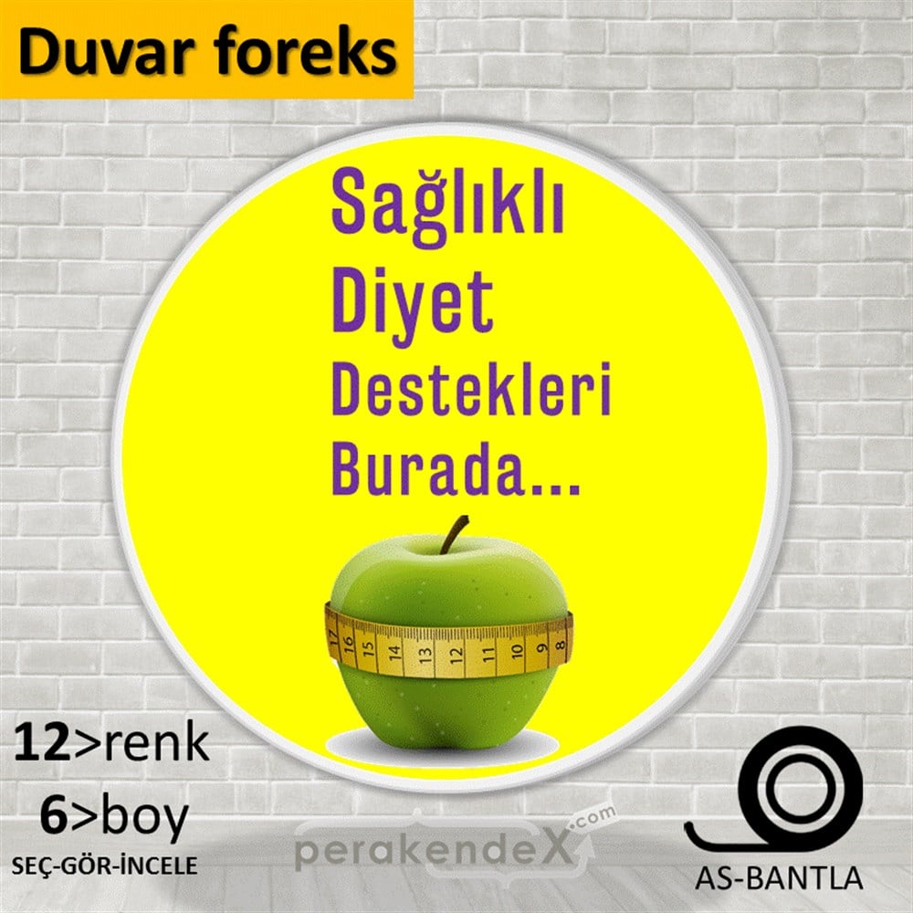Sağlıklı Diyet Destekleri Burada SERT PLASTİK POSTER,  AFİŞ -oval,tek yön baskı
