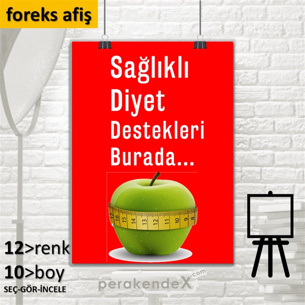 Sağlıklı Diyet Destekleri Burada SERT PLASTİK POSTER,  AFİŞ -dikdörtgen,tek yön baskı