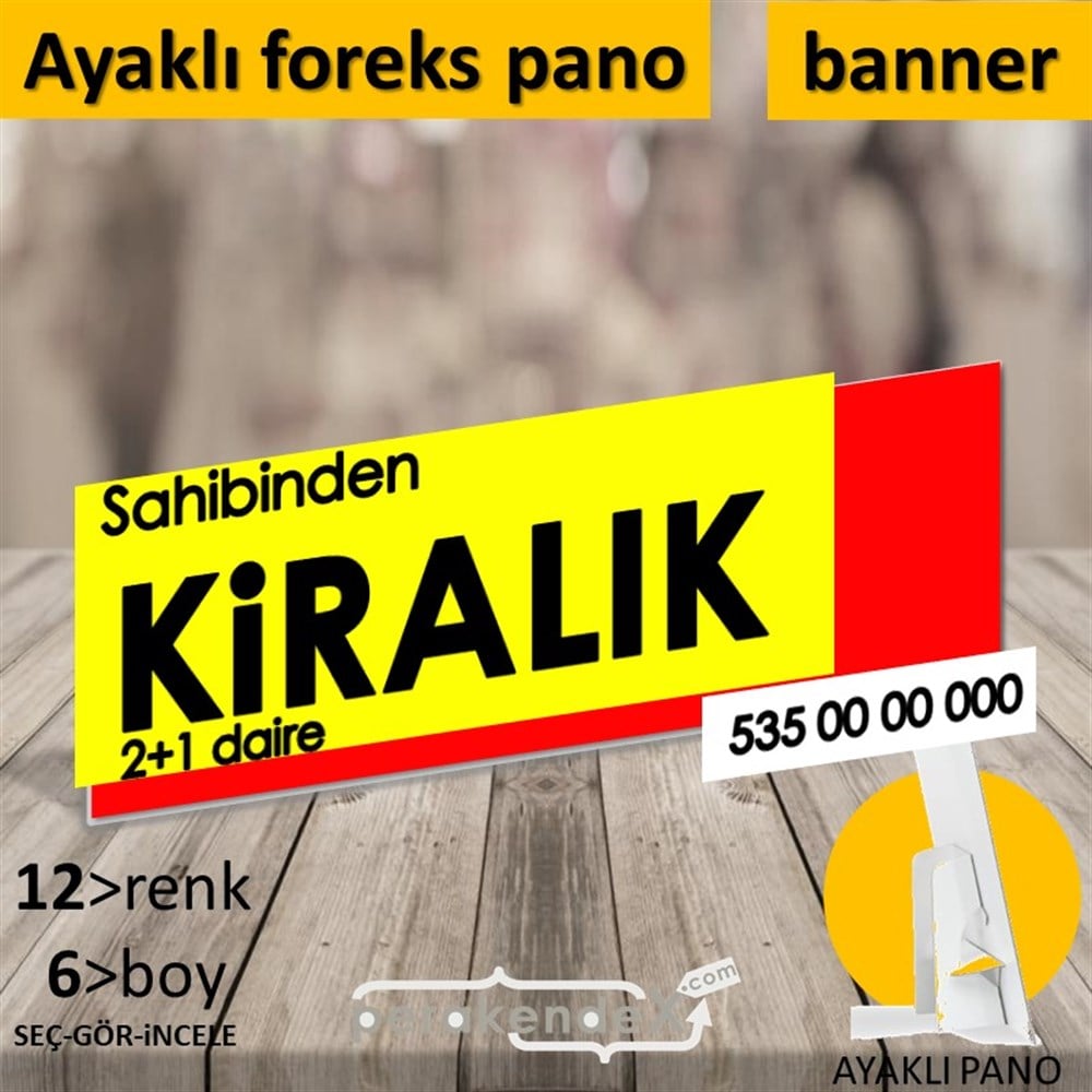 Sahibinden Kiralık Yazısı 006 KARTON AYAKLI POSTER,  PANO (BANNER) -dikdörtgen,tek yön baskıkarton ayaklı poster,  pano