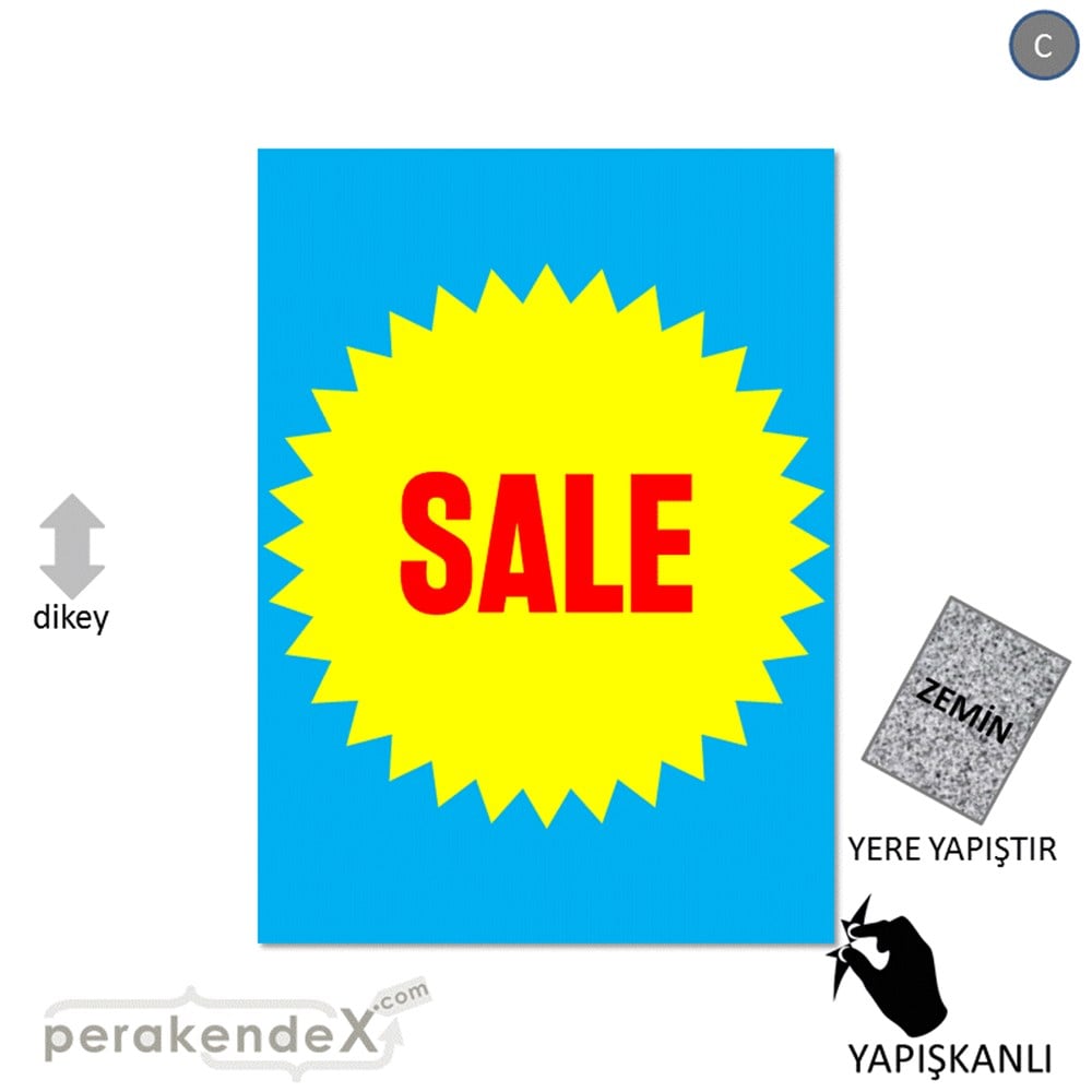 sale * YER ZEMİNE YAPIŞIR -dikdörtgen,tek yön baskı